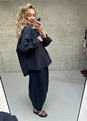 Solane c poplin skjorte Navy Neo Noir 